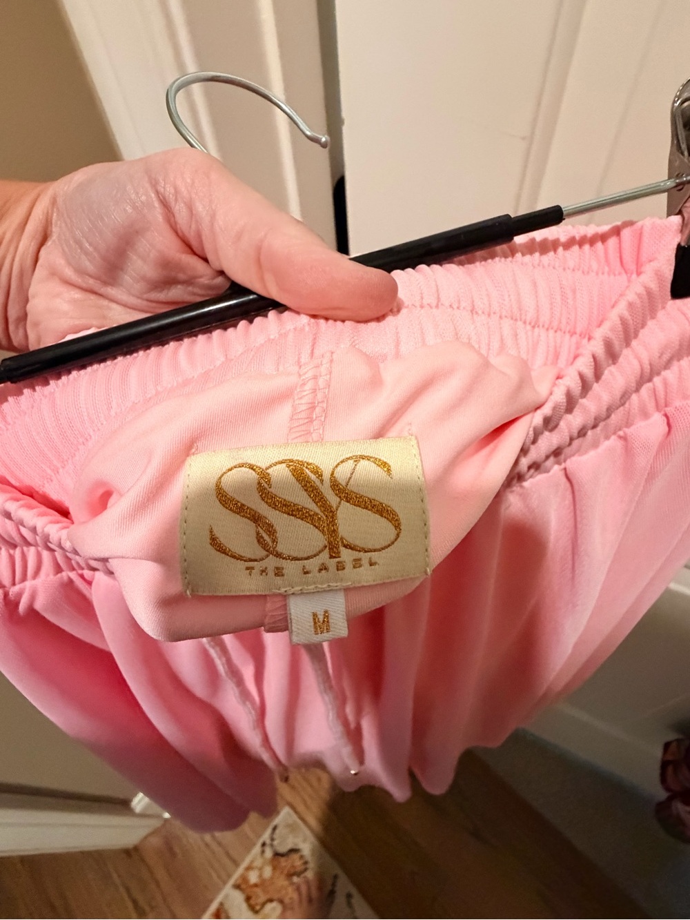 Light Pink Pleated Mesh Drawstring Mini Skirt - Picture 6 of 8